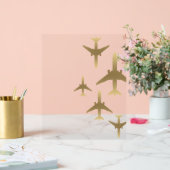 旅行代理店金ゴールド飛行機 アクリルサイン (ウェディング)