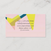 旅行代理店飛行機ピンクビジネスカード 名刺 (裏面)