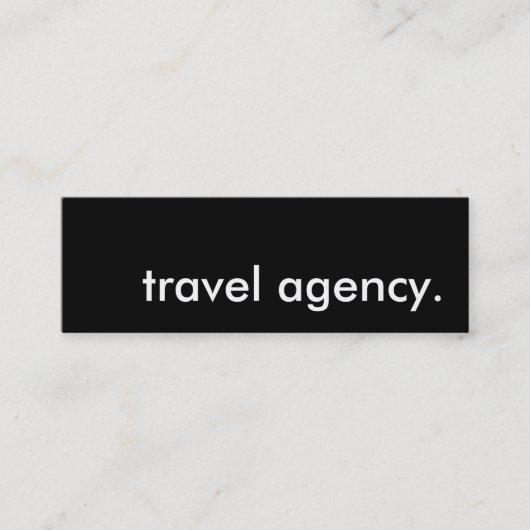 旅行代理店。 スキニー名刺 (正面)