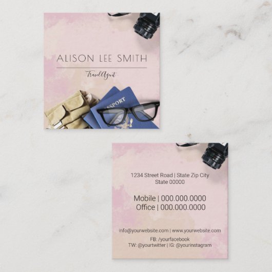 旅行代理店 スクエア名刺 (正面/裏面)