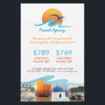 旅行代理店 ツーリズム ツアーオペレーターのチラシ チラシ<br><div class="desc">海の波、太陽、ウミネスズメ、青とオレンジの汎用ロゴ、ギリシャのミコノス島の写真を特徴とする、旅行代理店、クルーズライン、ツアーオペレーター、またはその他の観光関連サービス向けのカスタマイズ可能なチラシテンプレート。 両面に独自のテキストと写真を入れて、フォント、色、チラシのサイズを選んでカスタマイズ。 対応する名刺とレターヘッドもご利用いただけます</div>