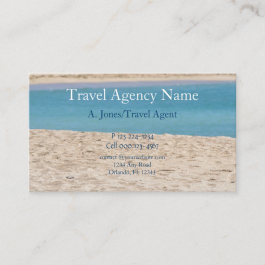 旅行代理店、ビーチ、砂 名刺 (正面)