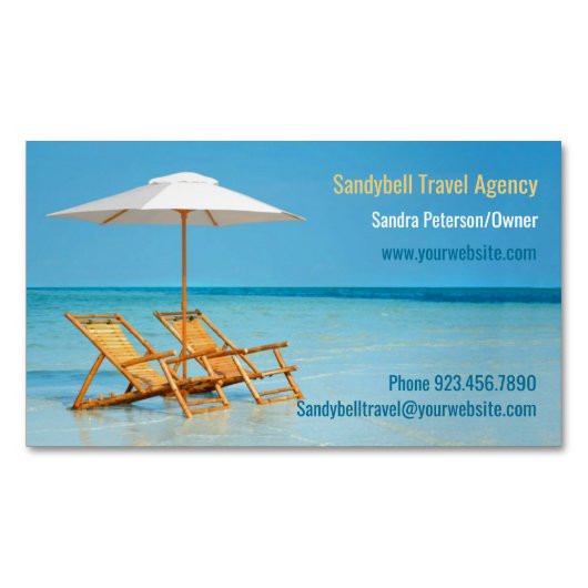 旅行代理店 マグネット名刺 (正面)