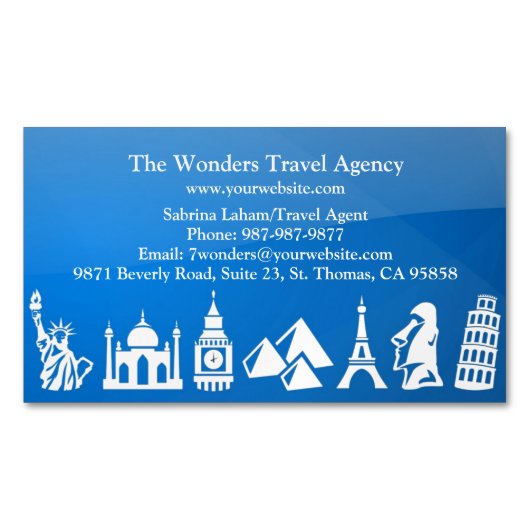旅行代理店 マグネット名刺 (正面)