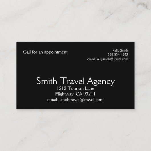 旅行代理店 名刺 (裏面)