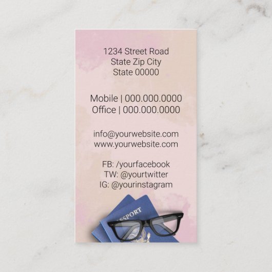 旅行代理店 名刺 (裏面)