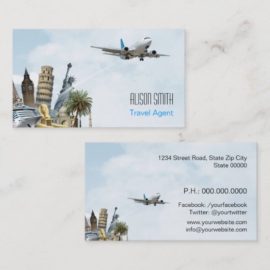 旅行代理店 名刺 (正面/裏面)