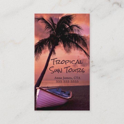 旅行代理店、熱帯休暇 名刺 (正面)