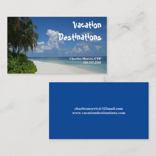 旅行代理店、熱帯地方 名刺 (正面/裏面)