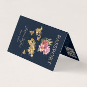 旅行代理店Passportワールドマップ写真の挿入 名刺 (正面)