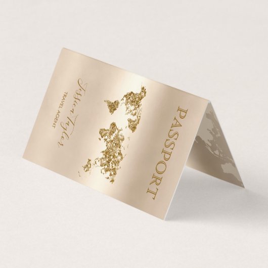 旅行代理店Passportワールドマップ写真の挿入 名刺 (正面)