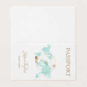 旅行代理店Passportワールドマップ写真の挿入 名刺 (外部フラット)