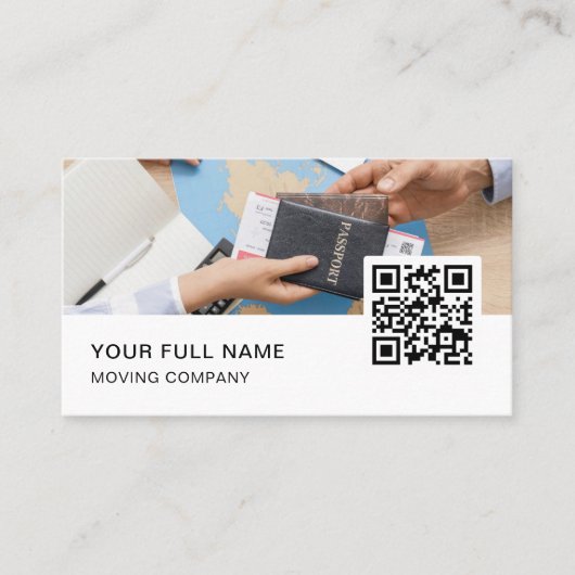 旅行代理店QRコードロゴソーシャルメディア 名刺 (正面)