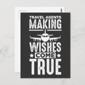 旅行代理航空機ユーモア飛行機飛行スタッフ ポストカード (正面/裏面)