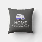 旅行休暇のキャラバンの家家族のモノグラム クッション (裏面)