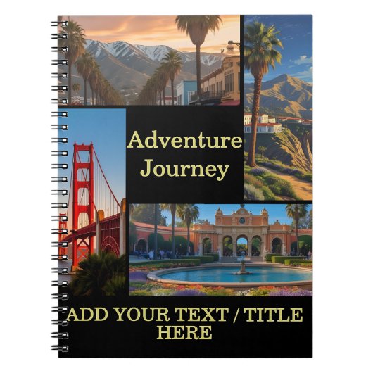 旅行休暇フォトコラージュ – Adventure Journey ノートブック (正面)