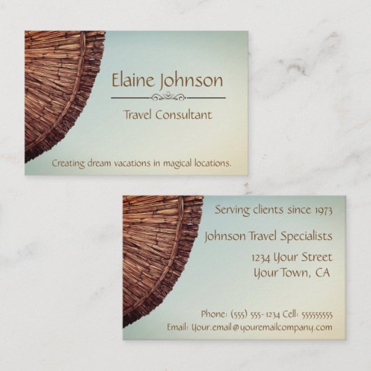 旅行会社のコンサルタントの専門家 名刺 (正面/裏面)
