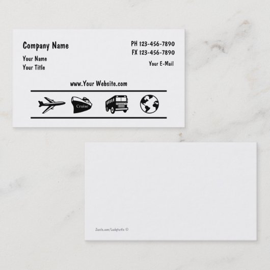 旅行会社の代理店のデザイン 名刺 (正面/裏面)