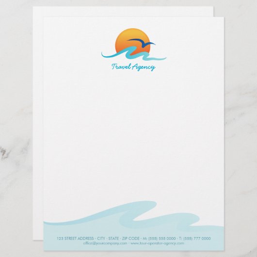 旅行会社の観光事業の添乗員レターヘッド レターヘッド (正面/裏面)