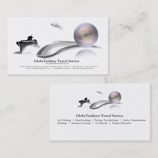 旅行会社のFrieghtのサービス業カード 名刺 (正面/裏面)