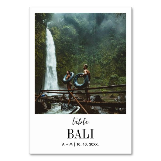 旅行先の写真エレガントモダン結婚の数 テーブルナンバー (正面)