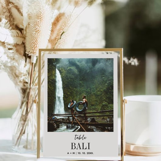 旅行先の写真エレガントモダン結婚の数 テーブルナンバー