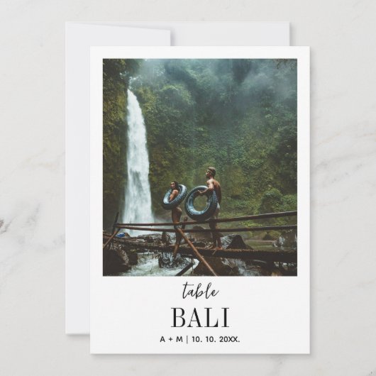 旅行先の写真エレガントモダン結婚の数 招待状 (正面)