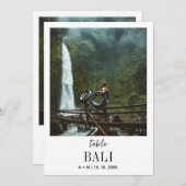 旅行先の写真エレガントモダン結婚の数 招待状 (正面/裏面)