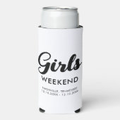 旅行先の楽しいマッチング ガールズ ウィークエンド トリップ スリム缶クーラー (Seltzer正面)