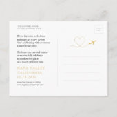 旅行先の結婚式の日付の変更 案内ポストカード (裏面)