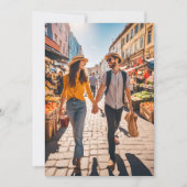 旅行先の結婚式の日付を保存 招待状 (正面)