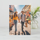 旅行先の結婚式の日付を保存 招待状 (スタンド正面)