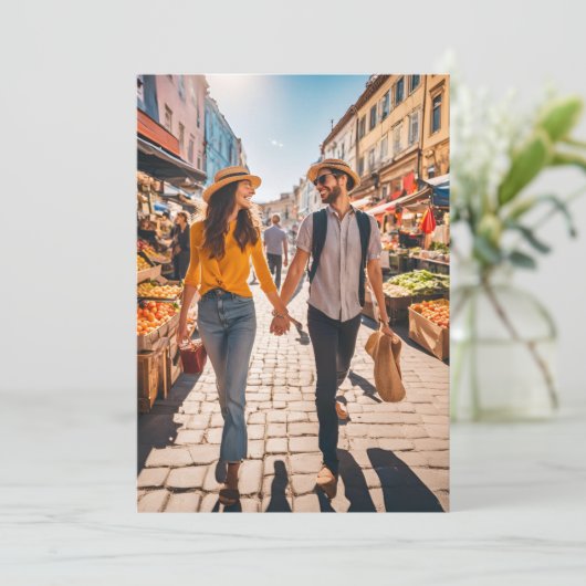 旅行先の結婚式の日付を保存 招待状 (スタンド正面)