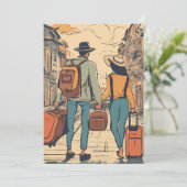 旅行先の結婚式の日付を保存 招待状 (スタンド正面)