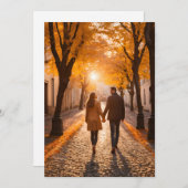 旅行先の結婚式の日付を保存 招待状 (正面/裏面)