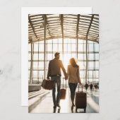 旅行先の結婚式の日付を保存 招待状 (正面/裏面)