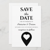 旅行先の結婚式の日付を保存 招待状 (正面/裏面)