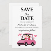 旅行先の結婚式の日付を保存 招待状 (正面/裏面)