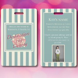 旅行先バッジkid ID子アクセサリ バッジ