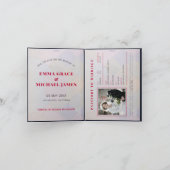 旅行先パスポート結婚式の日付を保存 招待状 (内部)