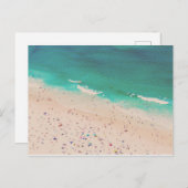 旅行写真のビーチとターコイズ水 ポストカード (正面/裏面)