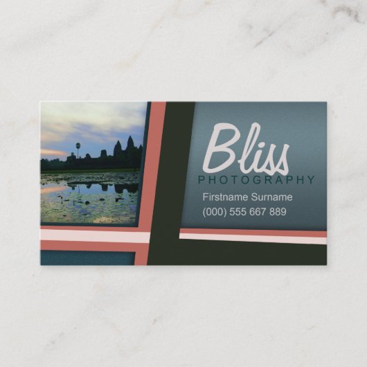 旅行写真スタイリッシュ写真テンプレート 名刺 (正面)