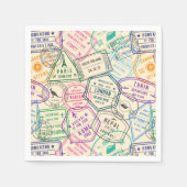 旅行切手バースデーパーティー スタンダードカクテルナプキン (正面)