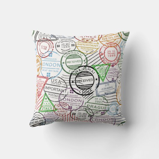 旅行切手 クッション (裏面)