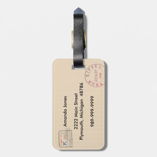 旅行券付きフォトラゲージタグ ラゲッジタグ (裏面縦)