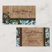 旅行名刺のハイビスカスの花の青 名刺 (正面/裏面)