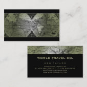 旅行名刺の世界地図の地球の緑 名刺 (正面/裏面)