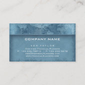 旅行名刺の旧式な世界地図の地球の青 名刺 (裏面)