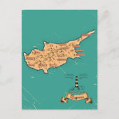 旅行図解入りの、写真付きの地図キプロス インビテーションポストカード (正面)