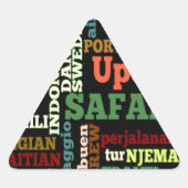 旅行国際的恵み 三角形シール (正面)